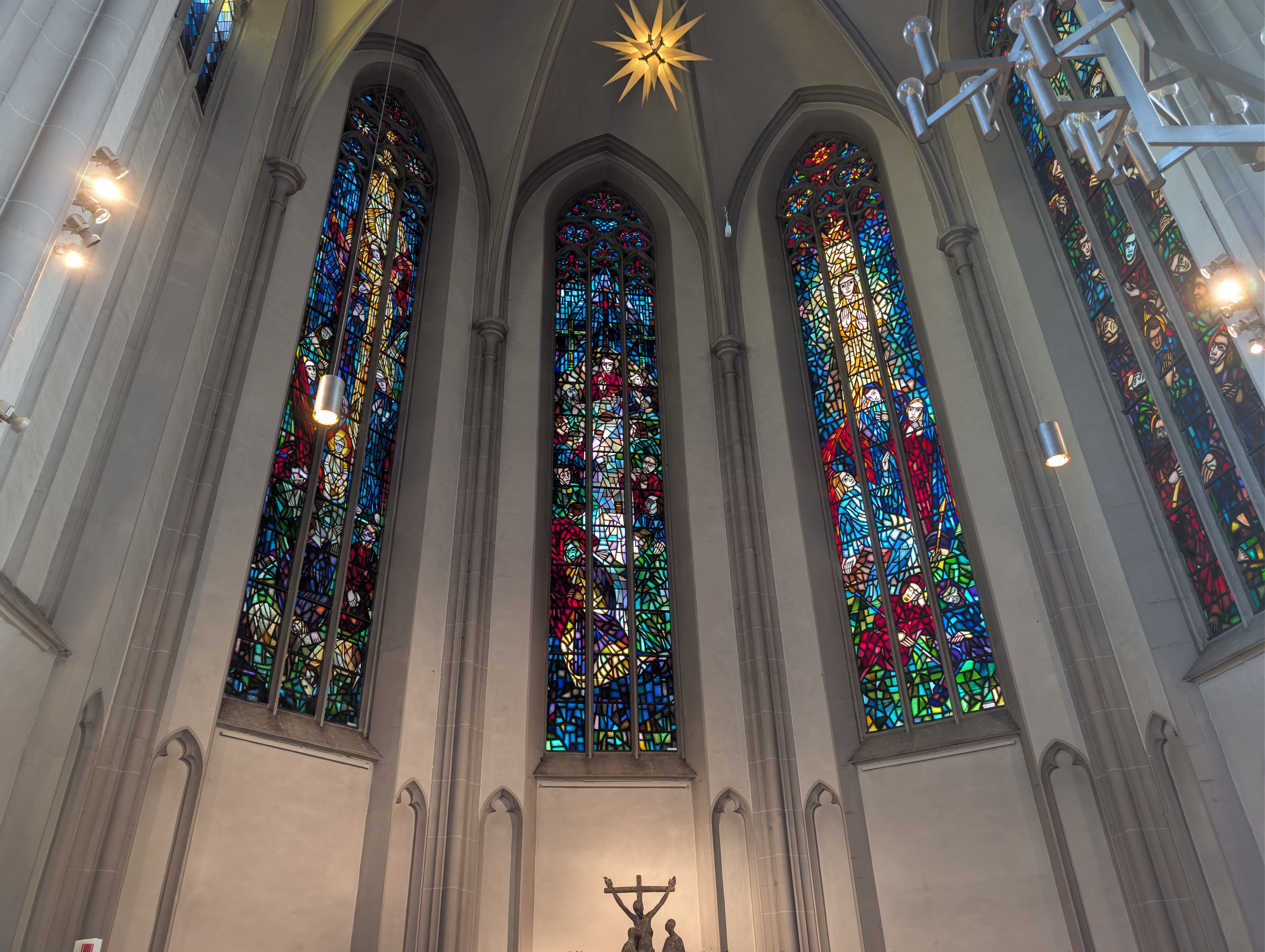 stained glass inside of St. Kathrine's church